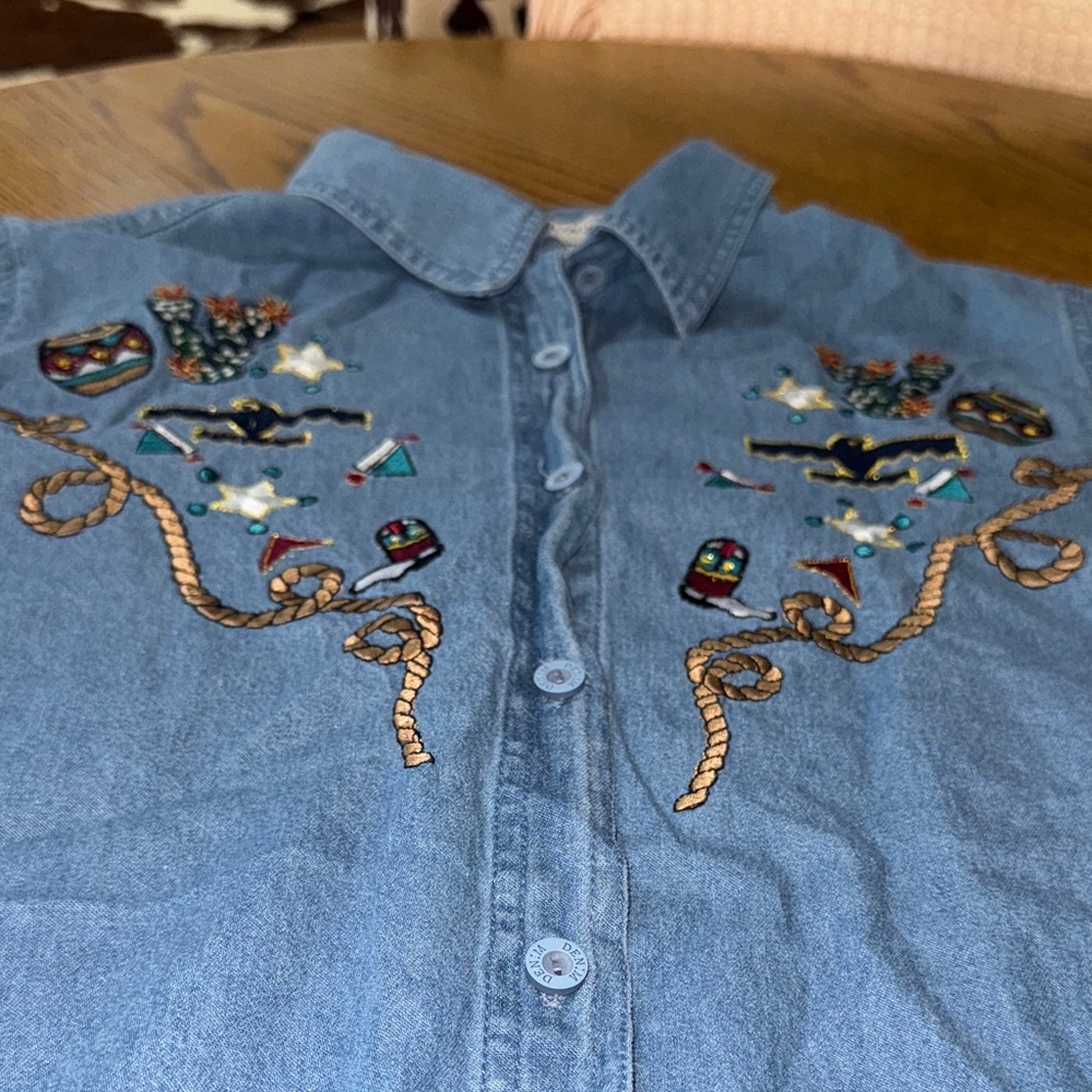Western Embroidered Denim Shirt